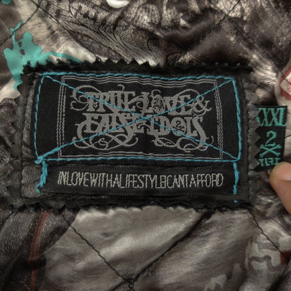 True Love False Idols Shirt Men 3XL Gray Plaid Flannel Shacket Lined Embroidered - Picture 4 of 16